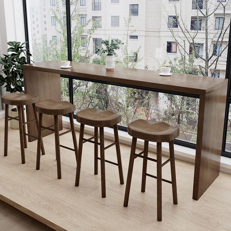 Modern Solid Wood Indoor Rectangle Double pedestal Bar Dining Table Clearhalo 'Bar Furniture' 'Bar Tables' 'bar_tables' 'furn' 'furn_bar_tables' 'Furniture' 'Kitchen & Dining Furniture' 1200x1200_62f583eb-d47d-48c9-96f2-df0231b67f3c