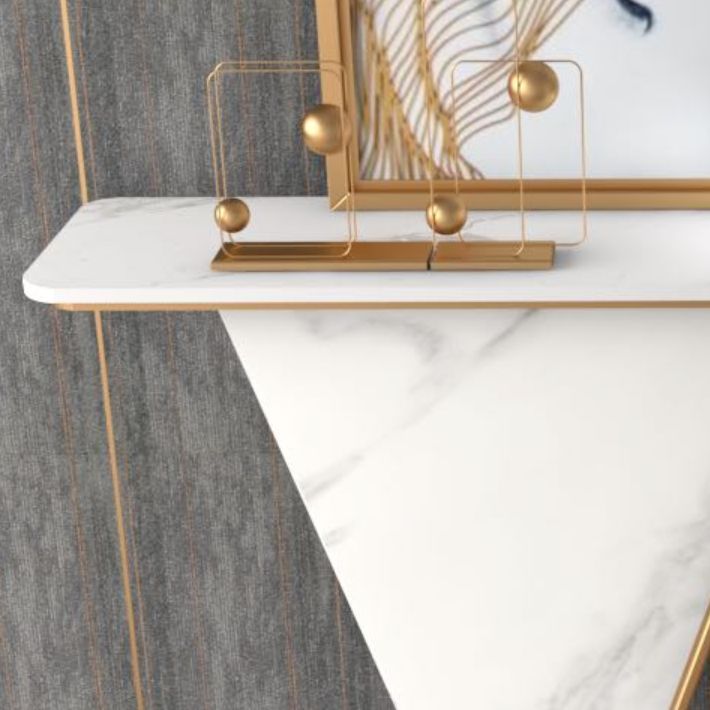 Tavolo da accento di base glam con tavolo in pietra rettangolo per sala