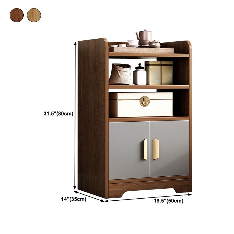 Engineered houten boekenkast met deuren verticale boekenplank voor kantoor