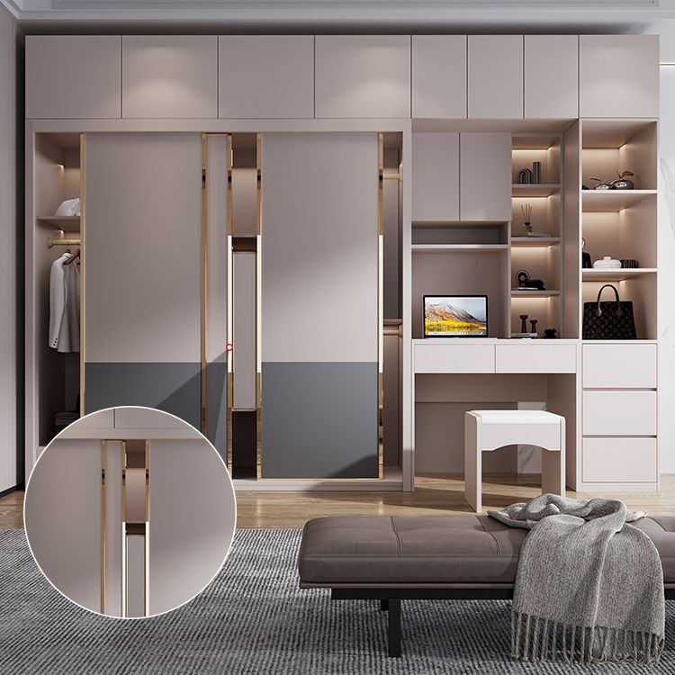 Glijdende houten garderobe kast eigentijdse garderobe armoire