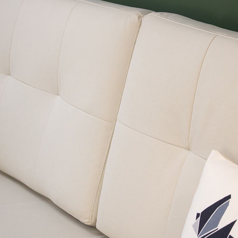 31.49" Tall White Sleeper Sofa Glam Style Biscuit Back Sofa Bed Clearhalo 'furn' 'furn_futons' 'Furniture' 'Futons & Daybeds' 'Futons' 'Living Room Furniture' 1200x1200_62fa8f6d-05cf-413c-baeb-a1bf14e30f9f