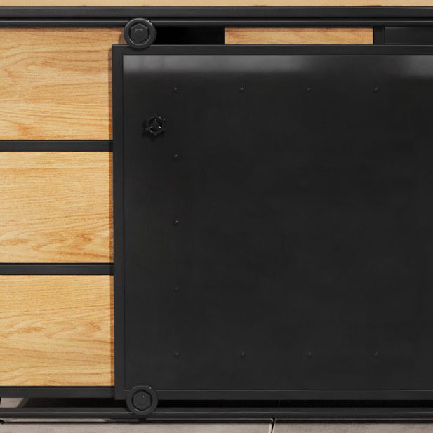 Dining Room Glam Style Sideboard Wood Drawer Iron Sliding Doors Cupboard Clearhalo 'buffet_sideboard' 'Buffets & Sideboards' 'furn' 'furn_buffet_sideboard' 'Furniture' 'furniture_buffet_sideboard' 'Kitchen & Dining Furniture' 1200x1200_62fc3907-befa-4fdc-9f6d-86305986ef20