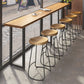 Modern Brown Wood Pub Table with Rectangle Table Top Black Trestle Table, Only Table Clearhalo 'Bar Furniture' 'Bar Tables' 'bar_tables' 'furn' 'furn_bar_tables' 'Furniture' 'furniture_bar_tables' 'Kitchen & Dining Furniture' 1200x1200_62fdfb37-c06b-4774-bf2c-b5a93344ae8c