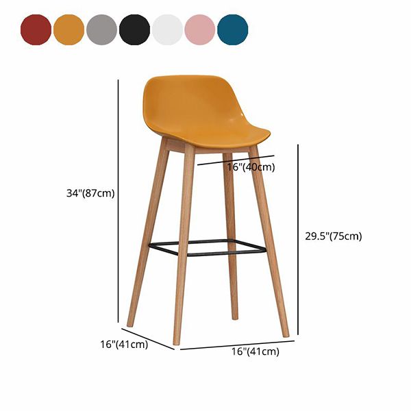 Modern Armless Backrest Counter Stool Wood Cashier Bar Stool with Plastic Seat Clearhalo 'Bar Furniture' 'Bar Stools' 'bar_stools' 'furn' 'furn_bar_stools' 'furniture_bar_stools' 'Kitchen & Dining Furniture' 'kitchen&dining_furn' 'kitchen' 'kitchen_furn' Furniture' 1200x1200_62ff4703-b328-45b4-995e-426709ab7a49