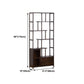 Espresso Shelf Bookcase with Doors Open Back Bookshelf for Office