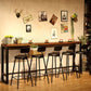 Wood Bar Dining Table Industrial Bar Dining Table with Black Trestle Base Clearhalo 'Bar Furniture' 'Bar Tables' 'bar_tables' 'furn' 'furn_bar_tables' 'Furniture' 'furniture_bar_tables' 'Kitchen & Dining Furniture' 1200x1200_6300b7e4-bc24-4e9e-ae30-fb27f519da35