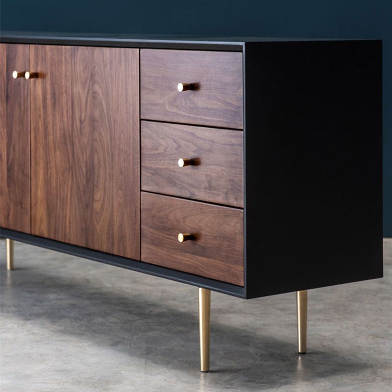 Moderno 6 cassetti Sideboard Pine in legno massiccio tavolo a buffet per soggiorno per soggiorno