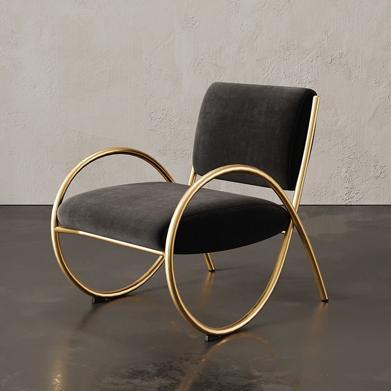 Upholstered Lounge Chair Arms Included Chair with Gold Tone Legs Clearhalo 'Accent Chairs' 'accent_chairs' 'Chairs & Seating' 'furn' 'furn_accent_chairs' 'Furniture' 'Living Room Furniture' 1200x1200_63040db3-e2dc-4a14-b9ec-e3aeedda2842