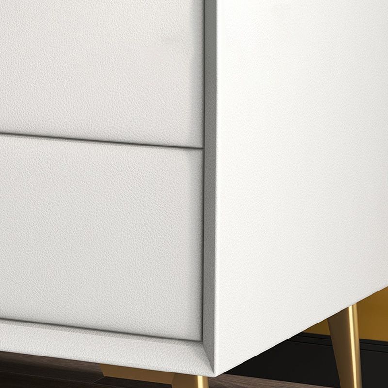 Mesa de acento de cuero Nightsand Modern Bedside Gabinet con cajones