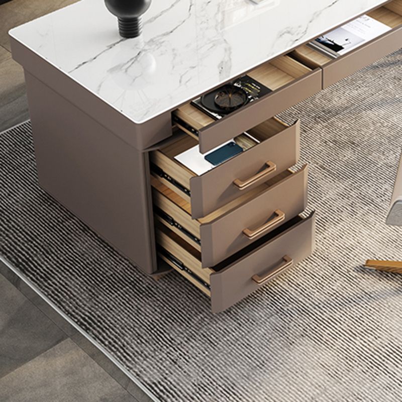 0/6-cassetto scrivania scrivania da ufficio a forma di rettangolare in bianco