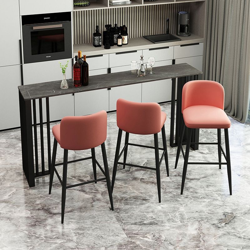 Modern Rectangle Bar Dining Table Indoor Bar Height Table with Iron Base 42-Inch Top Clearhalo 'Bar Furniture' 'Bar Tables' 'bar_tables' 'furn' 'furn_bar_tables' 'Furniture' 'furniture_bar_tables' 'Kitchen & Dining Furniture' 'kitchen&dining_furn' 'kitchen' 1200x1200_630512b3-4576-4f14-b40e-b931e385b712