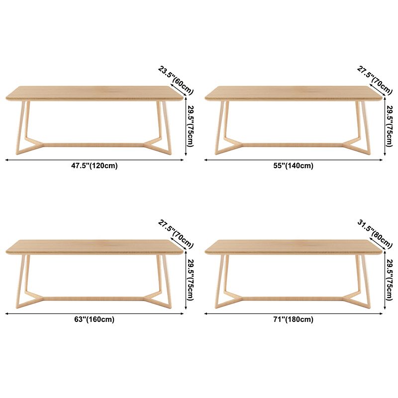 Pine Solid Wood Rectangle Dining Table Contemporary Kitchen Wood Table with Double Pedestal Clearhalo ' dining_table' 'Dining Tables & Seating' 'Dining Tables' 'furn' 'furn_dining_table' 'Furniture' 'furniture_dining_table' 'Kitchen & Dining Furniture' 'kitchen&dining_furn' 'kitchen' 'kitchen_dining_table' 1200x1200_63078fdc-4245-4bdd-a024-b0142d870081