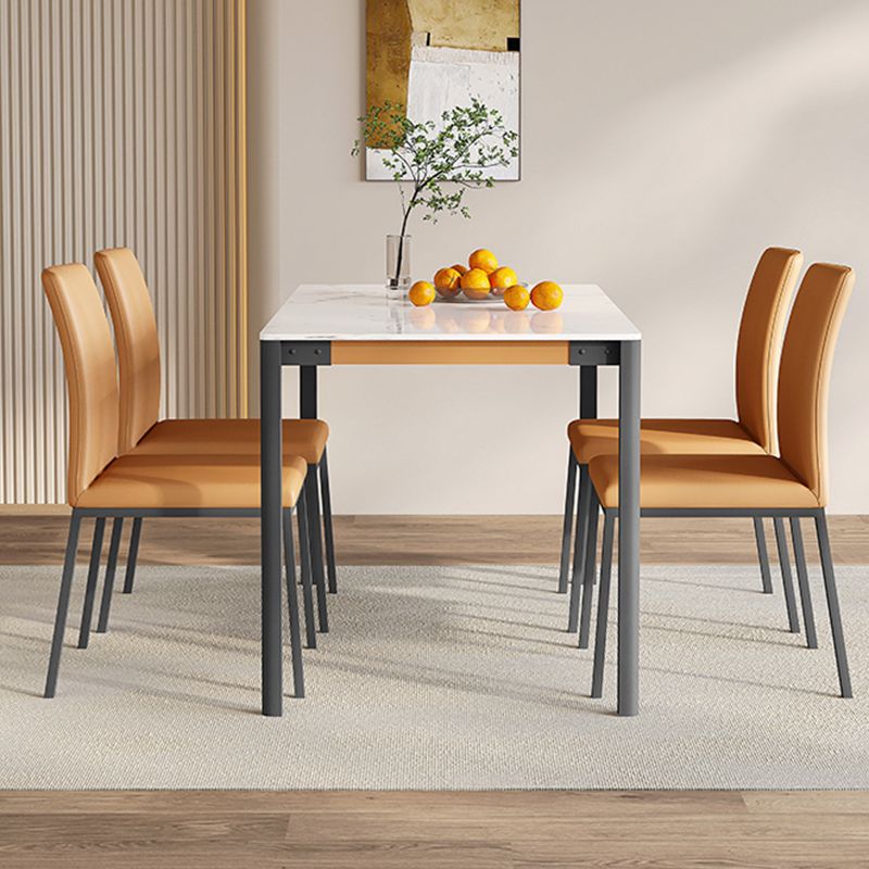 Stile contemporaneo 1/5/7 pezzi Panchina da pranzo in pietra rettangolare set per casa