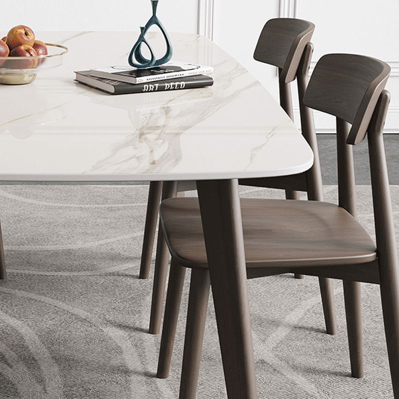 Mid-Century Modern Dining Table Rectangle Dining Table with 4 Legs