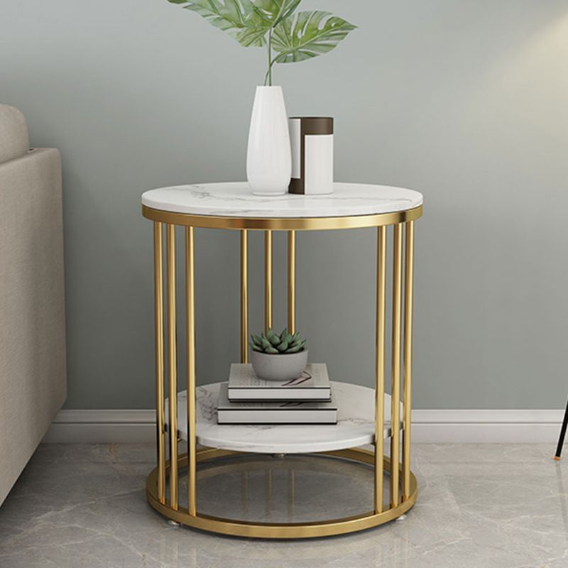 Mesa de acento de mármol con faux contemporáneo Mesa de noche 21.65 "Cama de altura Nightsand