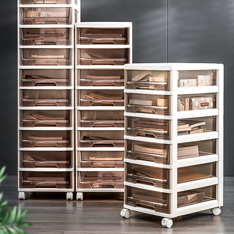 Mobile trasparente mobile verticale cassetti di plastica moderna