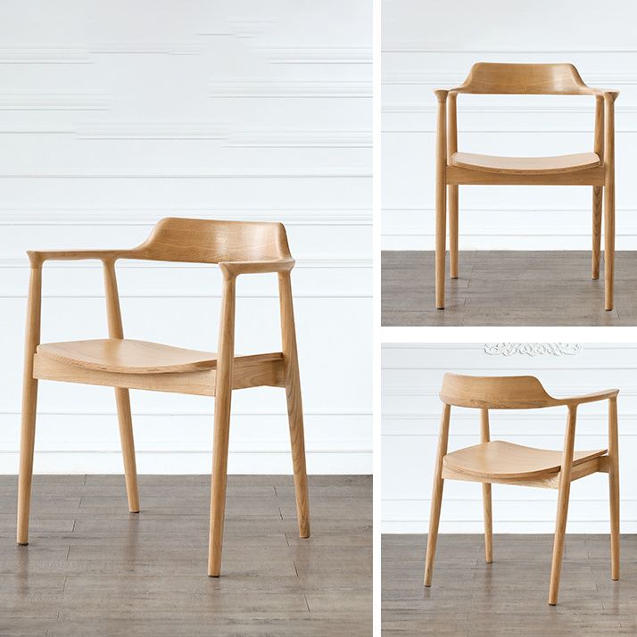 Modern Style Wooden Matte Finish Dining Arm Chair Open Back Arm Chair for Home Use Clearhalo ' kitchen&dining_furn' 'Dining Chairs' 'Dining Tables & Seating' 'dining_chair' 'Furniture' 'furniture_dining_chair' 'Kitchen & Dining Furniture' 'kitchen' 1200x1200_6308370e-2c5f-4c70-8fd5-f4ca02ce068c