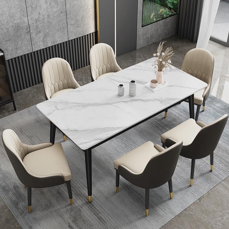 4-foot Metal Table Rectangle Stone Top Traditional Luxury Dining Site Table Clearhalo 'Dining Tables & Seating' 'Dining Tables' 'dining_table' 'furn' 'furn_dining_table' 'Furniture' 'Kitchen & Dining Furniture' 1200x1200_63086dbe-3ca5-4ba6-9c91-2d8c701f6c22