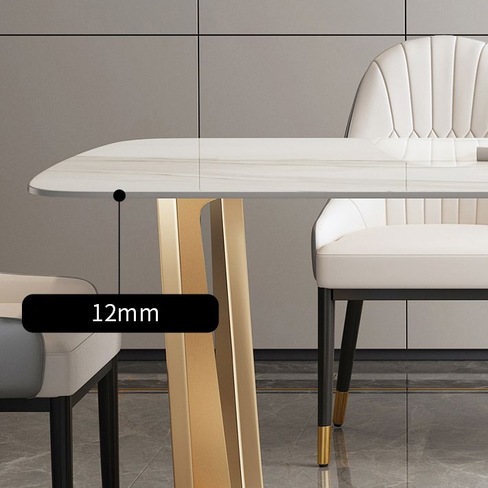 Rectangle Table à manger en pierre fritte