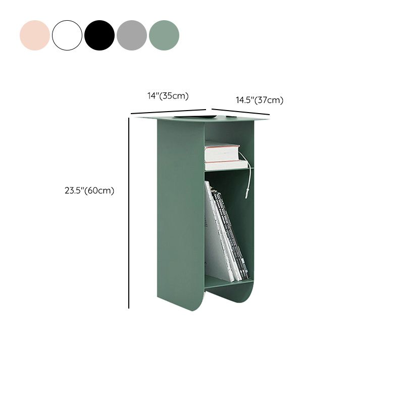 Contemporary Corner Table Round Side Table with Metal Shelves Clearhalo 'Coffee & Accent Tables' 'End & Side Tables' 'end_side_tables' 'furn' 'furn_end_side_tables' 'Furniture' 'Living Room Furniture' 1200x1200_63095813-8b30-4e7f-88bb-4fd0a543278a