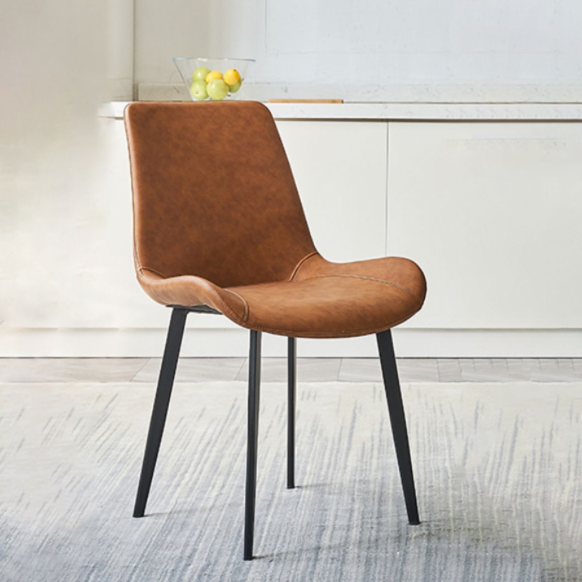 Leather Dining Chairs Industrial Design Solid Back Arm Side Chairs for Kitchen Clearhalo 'Dining Chairs' 'Dining Tables & Seating' 'dining_chair' 'furn' 'furn_dining_chair' 'Furniture' 'Kitchen & Dining Furniture' 1200x1200_630a9eb4-dabf-4928-9546-aa2415fd3bd8
