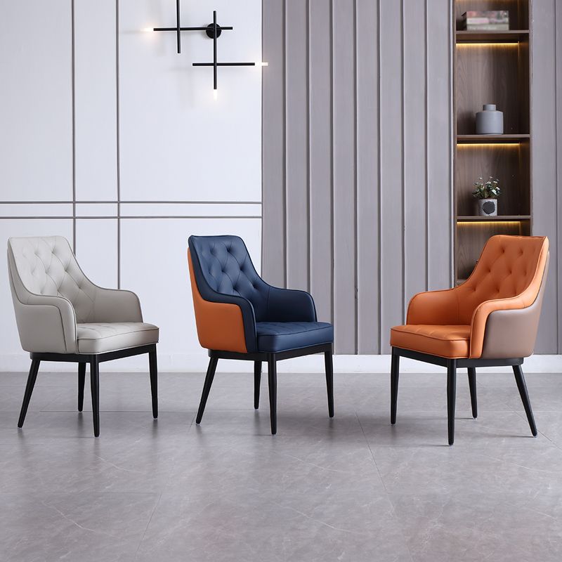 Contemporary Dining Chair Arm Dining Chair with Metal Legs for Kitchen Clearhalo 'Dining Chairs' 'Dining Tables & Seating' 'dining_chair' 'furn' 'furn_dining_chair' 'Furniture' 'Kitchen & Dining Furniture' 1200x1200_630ab85c-9fd2-4f04-b384-ec574b43eeca