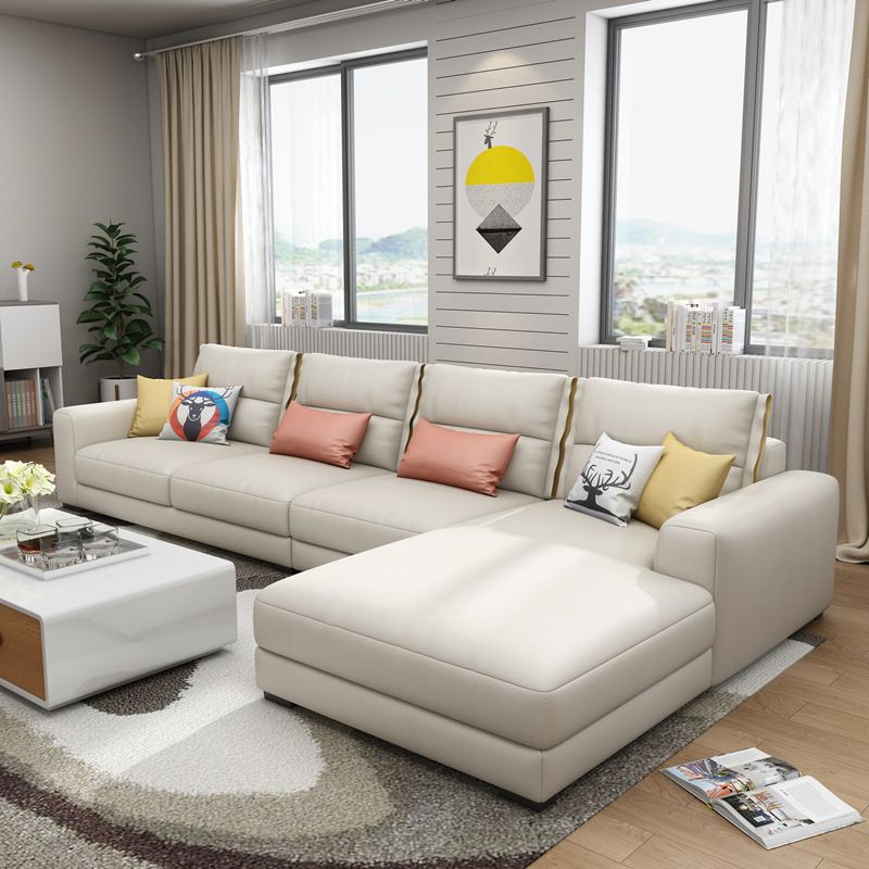 Sofa sectionnel du bras carré 125.98 "W Faux Leather 4 sièges Sectional