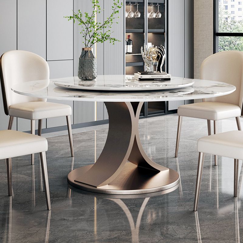 Glam Dining Round Table Sintered Stone Table with Metal Legs for Home Use Clearhalo 'Dining Tables & Seating' 'Dining Tables' 'dining_table' 'furn' 'furn_dining_table' 'Furniture' 'Kitchen & Dining Furniture' 1200x1200_630c1831-13b2-4f88-bf6f-22bf570770e8