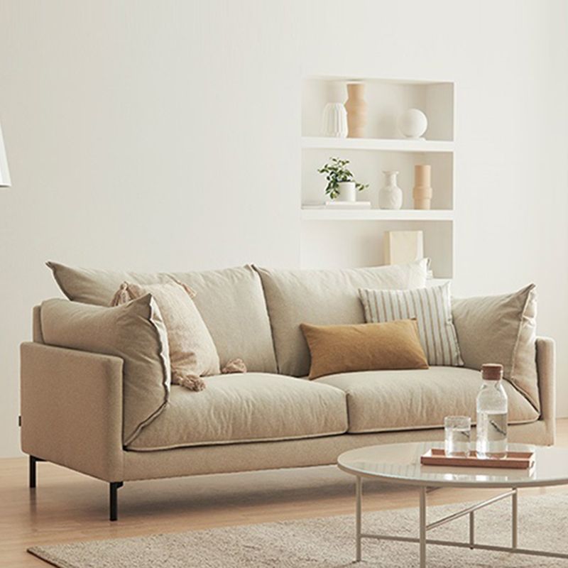 Modern Living Room Fabric Sofa Recessed Arm Loveseat with Black Legs Clearhalo 'furn' 'furn_sofas' 'Furniture' 'furniture_sofas' 'kitchen' 'kitchen_sofas' 'Living Room Furniture' 'Sofa' 'sofas' 1200x1200_630d7f55-f790-4502-8557-ab02a0df56e9