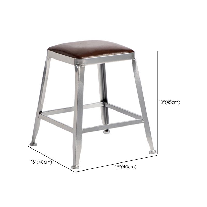 Metal Dining Stools Contemporary Armless Faux Leathe Bar Stools Clearhalo 'Bar Furniture' 'Bar Stools' 'bar_stools' 'furn' 'furn_bar_stools' 'Furniture' 'Kitchen & Dining Furniture' 1200x1200_630dd953-94bb-4f69-9ebd-d6f726cebd15