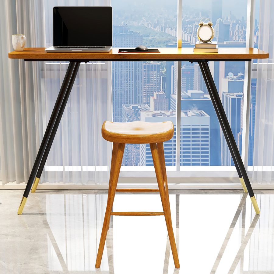 Juego de mesa de bar rectangular Glam, juego de mesa de bar de madera marrón de 1/2 piezas