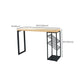 Contemporary Style Bar Table Set  1/2/3 Pieces Rectangle Bar Table with Wood Stools