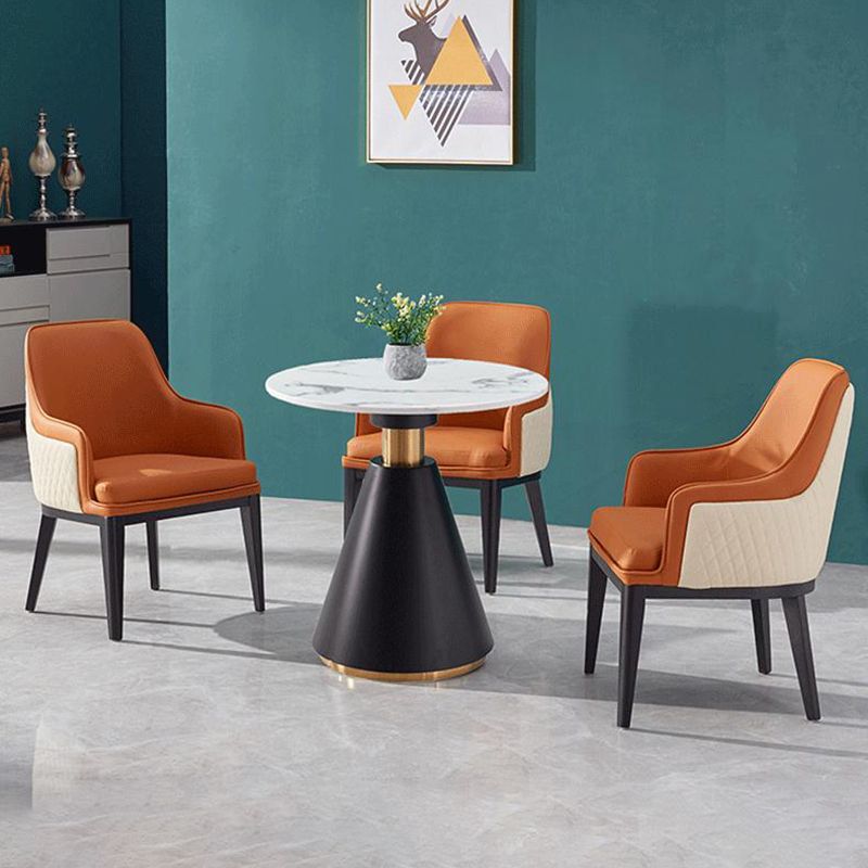 Metal Traditional Luxury Round Table Pedestal Dining Table for Dining Room Clearhalo 'Dining Tables & Seating' 'Dining Tables' 'dining_table' 'furn' 'furn_dining_table' 'Furniture' 'Kitchen & Dining Furniture' 1200x1200_631286f3-267b-4f38-ab4f-dae6dc689c51