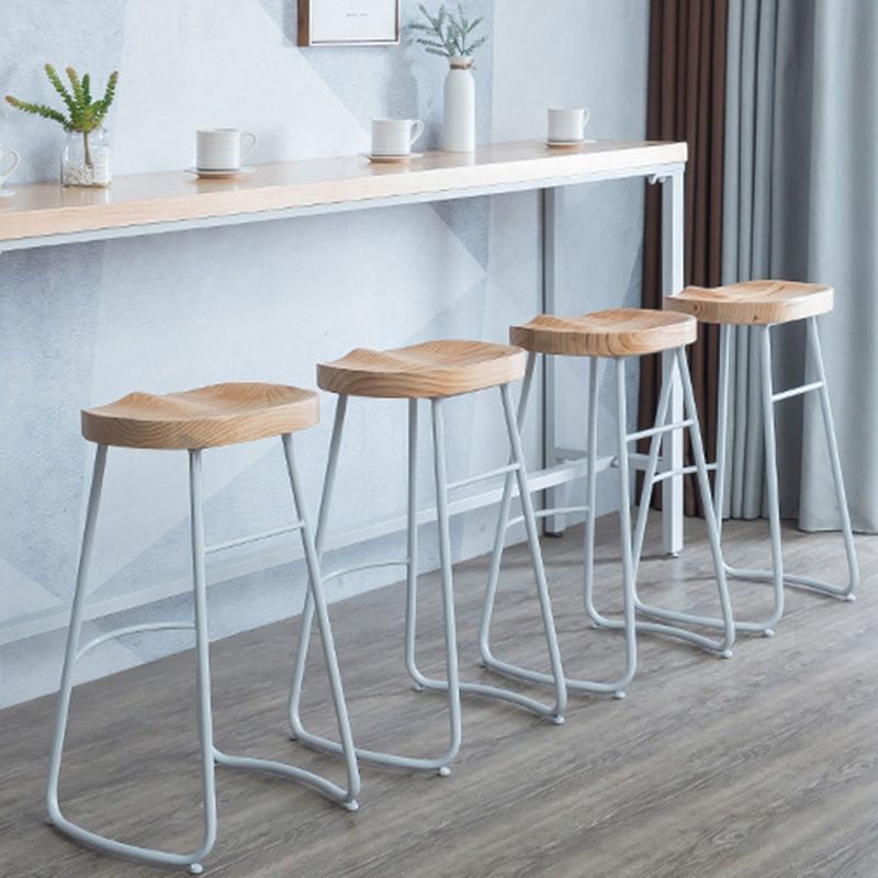 Contemporary Armless Bar Stools Wood Barstools with Footrest Clearhalo 'Bar Furniture' 'Bar Stools' 'bar_stools' 'furn' 'furn_bar_stools' 'Furniture' 'Kitchen & Dining Furniture' 1200x1200_631300d8-370b-4b36-9c2c-1b34557c0b66