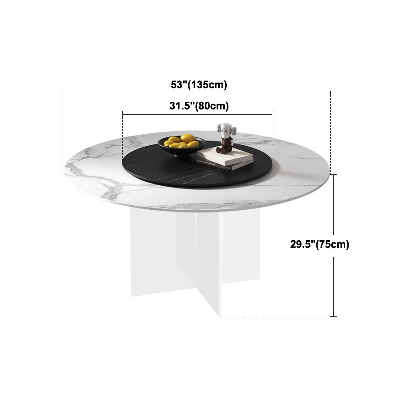 Contemporary Stone Dinner Table Round Dining Table for Dining Room Clearhalo 'Dining Tables & Seating' 'Dining Tables' 'dining_table' 'furn' 'furn_dining_table' 'Furniture' 'Kitchen & Dining Furniture' 1200x1200_6313d472-60d2-4d8e-b52a-ee406a50664a