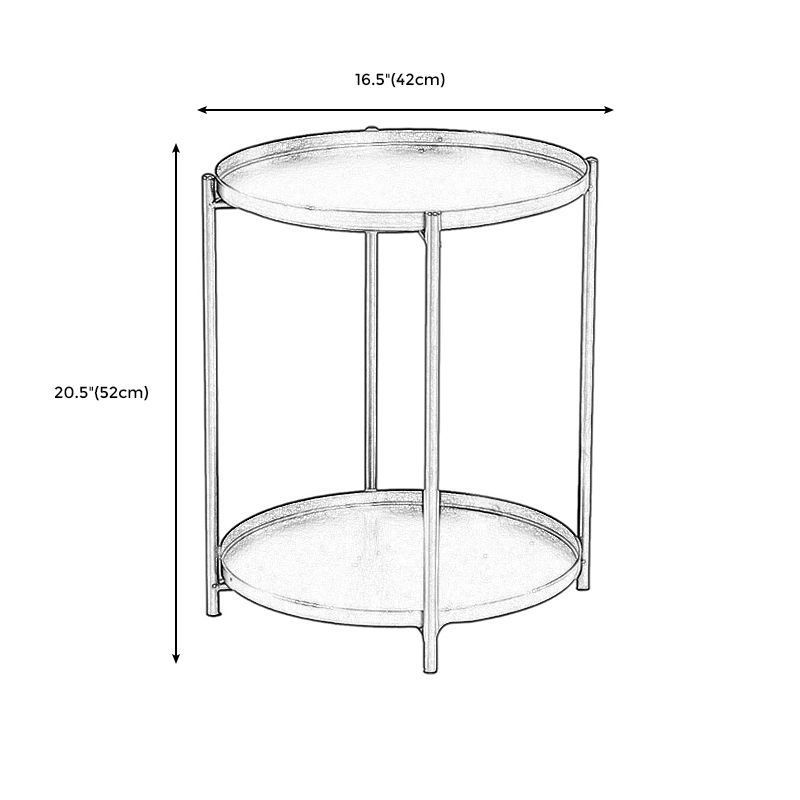 4 gambe Materiale di ferro da design Materiale in ferro verde/bianco/giallo Tavolo rotondo superiore tavolino