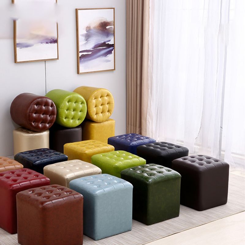 Modern Dark Brown Cube Solid Color Square Leather for Living Room Clearhalo 'furn' 'furn_ottomans_poufs' 'Furniture' 'Living Room Furniture' 'Ottomans & Poufs' 'ottomans_poufs' 1200x1200_6314cafa-8869-48cc-a6b0-ea8a3378690f