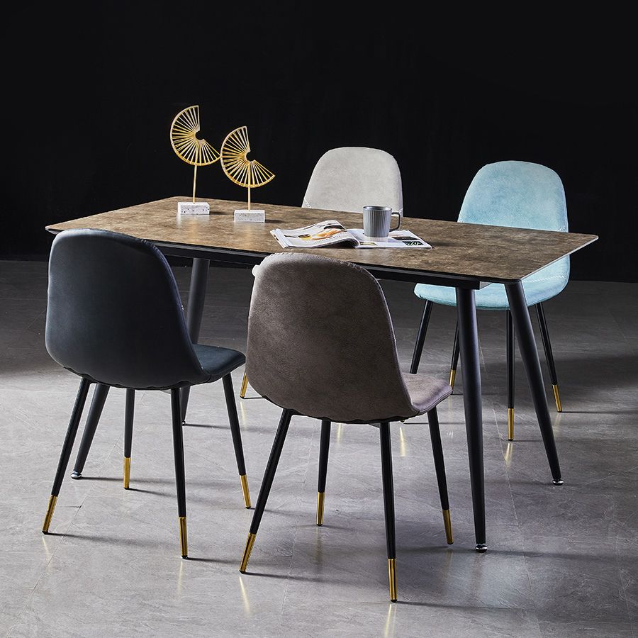 Scandinavian Style Leather Dining Side Chairs Armless Solid Back Chair Clearhalo ' kitchen&dining_furn' 'Dining Chairs' 'Dining Tables & Seating' 'dining_chair' 'furn' 'furn_dining_chair' 'Furniture' 'furniture_dining_chair' 'Kitchen & Dining Furniture' 'kitchen' 1200x1200_6316e0a4-d256-4e20-9fba-12a694044764