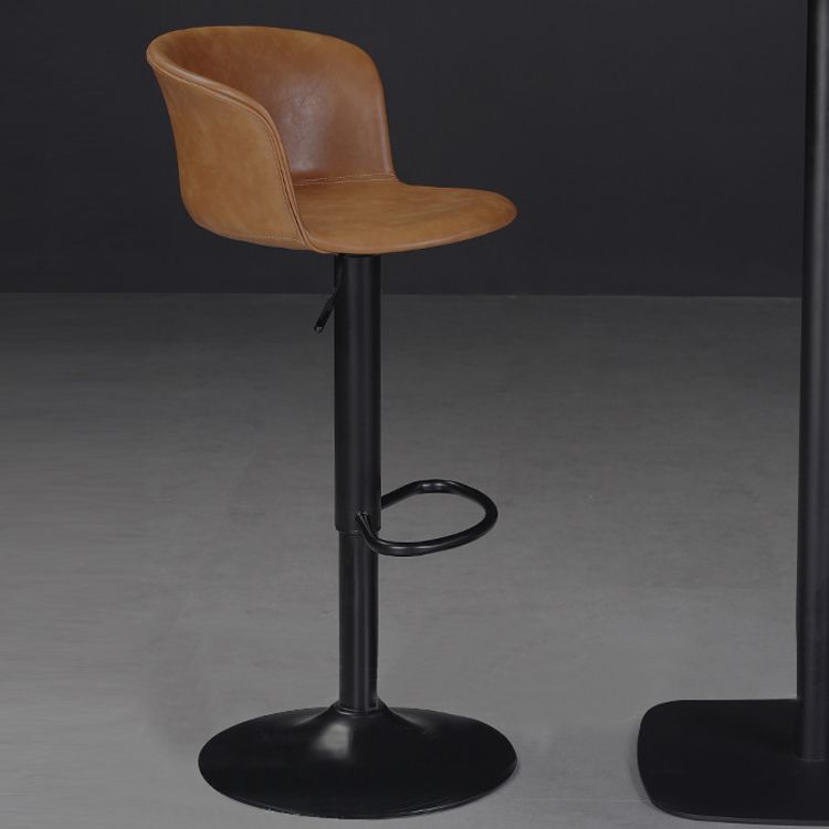 Contemporary Adjustable Height Barstool Faux Leather Swivel Barstool Clearhalo 'Bar Furniture' 'Bar Stools' 'bar_stools' 'furn' 'furn_bar_stools' 'Furniture' 'Kitchen & Dining Furniture' 1200x1200_6318fd6f-269c-4702-a4a4-6656ce098978