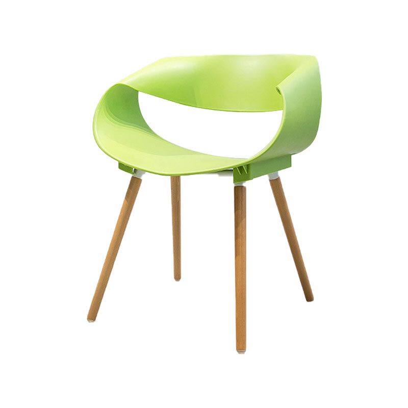 Modern Beech Open Back Arm Chair Matte Finish Plastic Dining Chair Clearhalo ' kitchen&dining_furn' 'Dining Chairs' 'Dining Tables & Seating' 'dining_chair' 'furn' 'furn_dining_chair' 'Furniture' 'furniture_dining_chair' 'Kitchen & Dining Furniture' 'kitchen' 1200x1200_63195eaf-f30a-4612-a006-093ca293c885