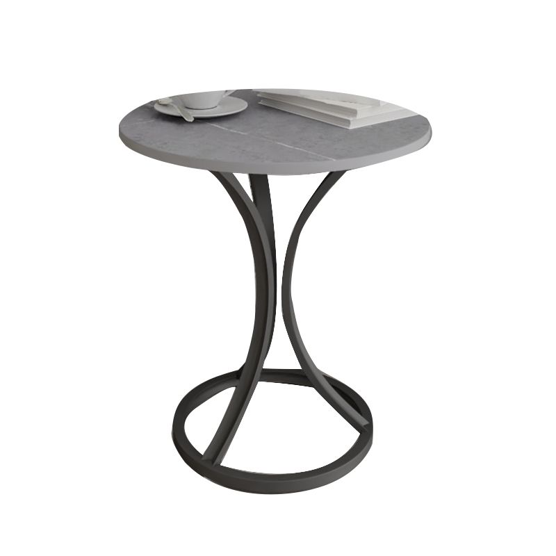 モダンスレートラウンドサイドエンドテーブルフレームベースタイプソファテーブル