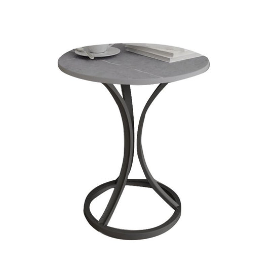 モダンスレートラウンドサイドエンドテーブルフレームベースタイプソファテーブル