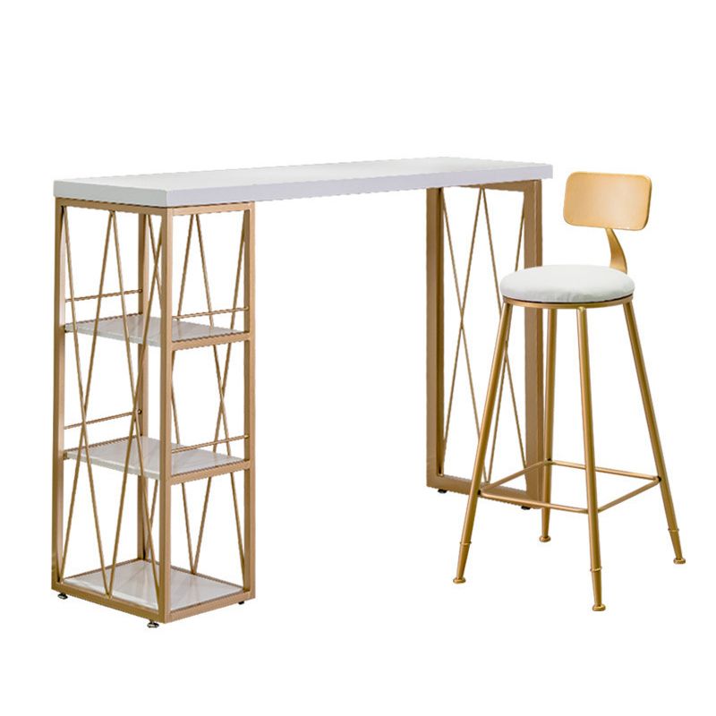 White Wood Bar Table Traditional Luxury Dining Table with Storage Shelves Clearhalo 'Bar Furniture' 'Bar Tables' 'bar_tables' 'furn' 'furn_bar_tables' 'Furniture' 'Kitchen & Dining Furniture' 1200x1200_631a53c9-d95e-489c-ab65-a1c51468bbb2