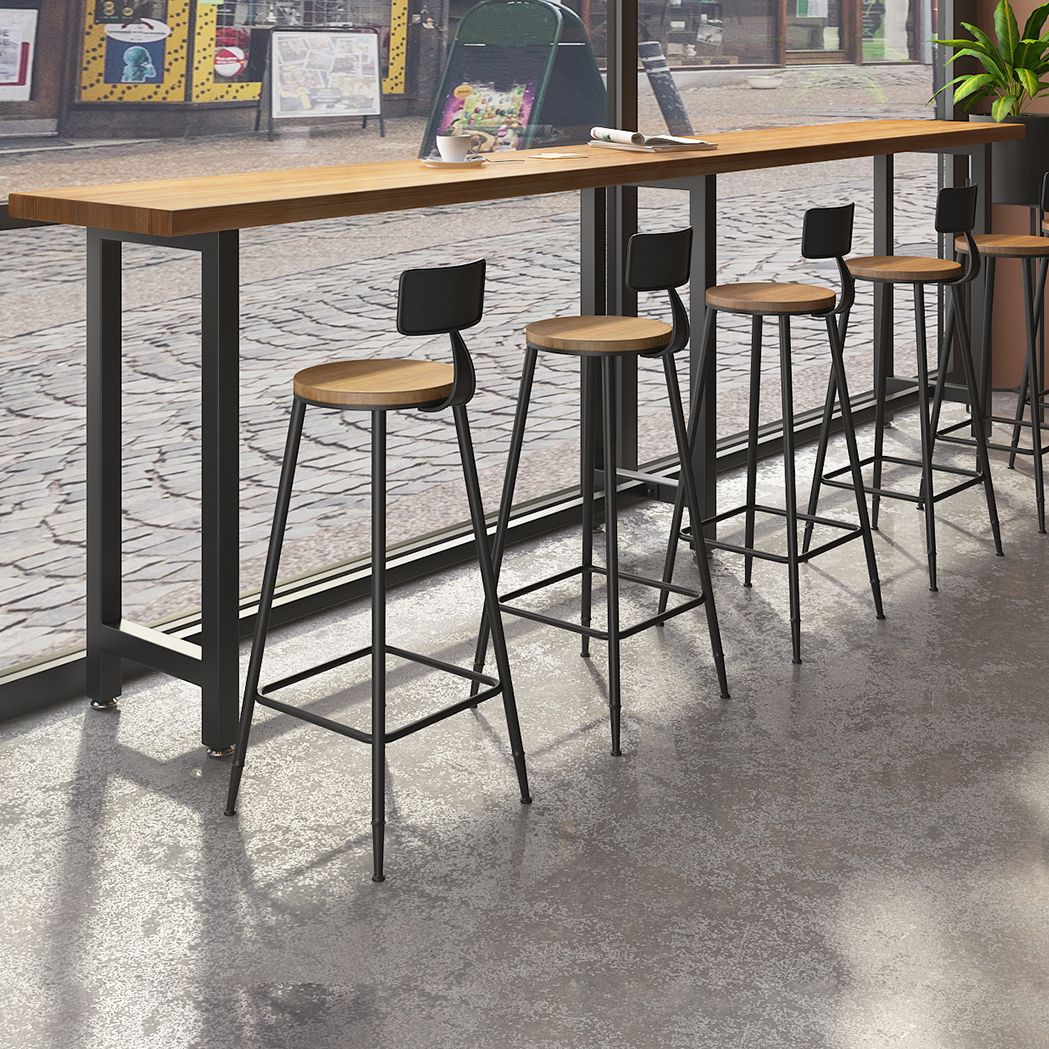 Wood Natural Bistro Accent Dining Table Modern Rectangle Footrest Pub Table Clearhalo 'Bar Furniture' 'Bar Tables' 'bar_tables' 'furn' 'furn_bar_tables' 'Furniture' 'furniture_bar_tables' 'Kitchen & Dining Furniture' 1200x1200_631ae43e-b51e-44a0-b5fa-6c078e9a5dcb