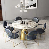 Glam Style Round Stone Top Dining Table Gold Base Dining Table for Living Room Clearhalo 'Dining Tables & Seating' 'Dining Tables' 'dining_table' 'furn' 'furn_dining_table' 'Furniture' 'furniture_dining_table' 'Kitchen & Dining Furniture' 'kitchen' 'kitchen_dining_table' 1200x1200_631d5c1a-f350-4375-aee4-3590e826ce68