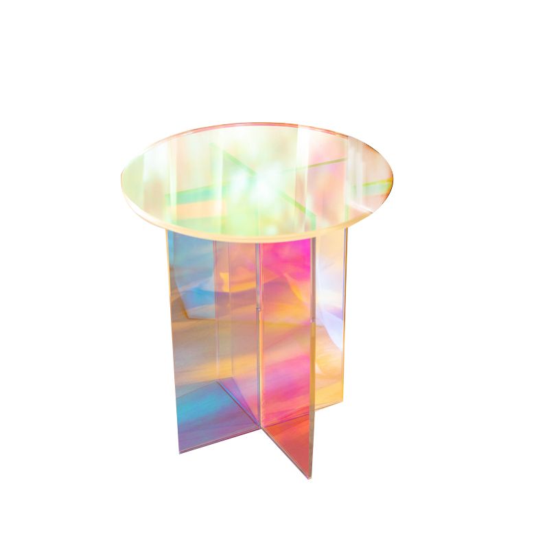 Tavolo laterale accento multicolori tavolo di plastica a forma rotonda per camera da letto