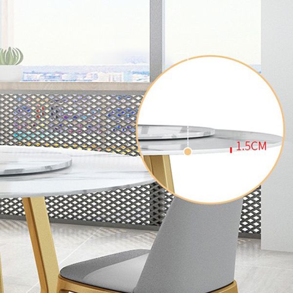 Tavolo da pranzo rotondo in metallo e pietra glam tavolo da pranzo rotondo per soggiorno domestico