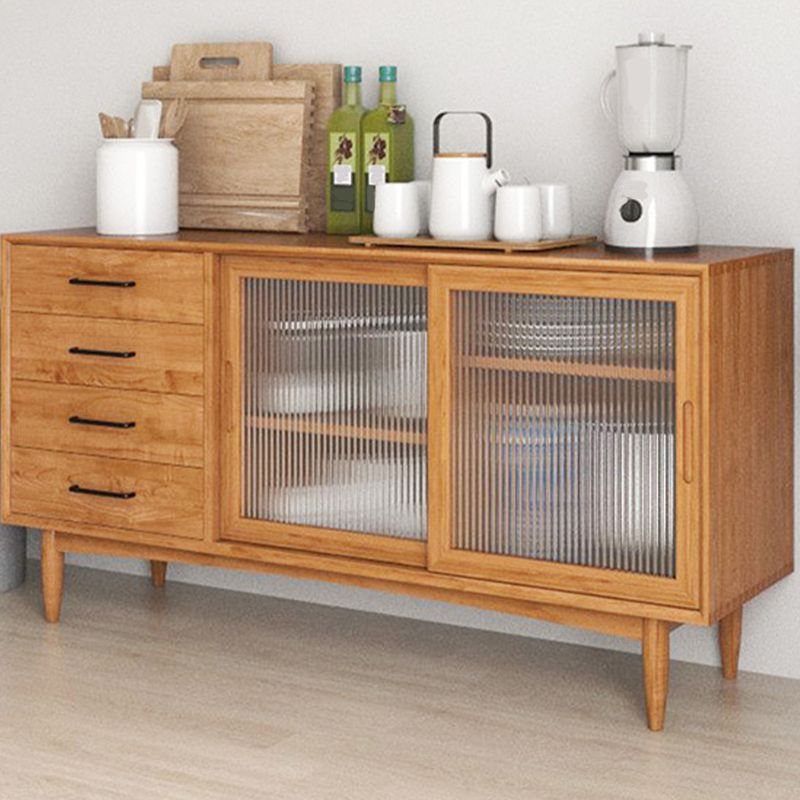 Tavolo da sideboard moderno a buffet in legno massiccio con cassetti e armadi