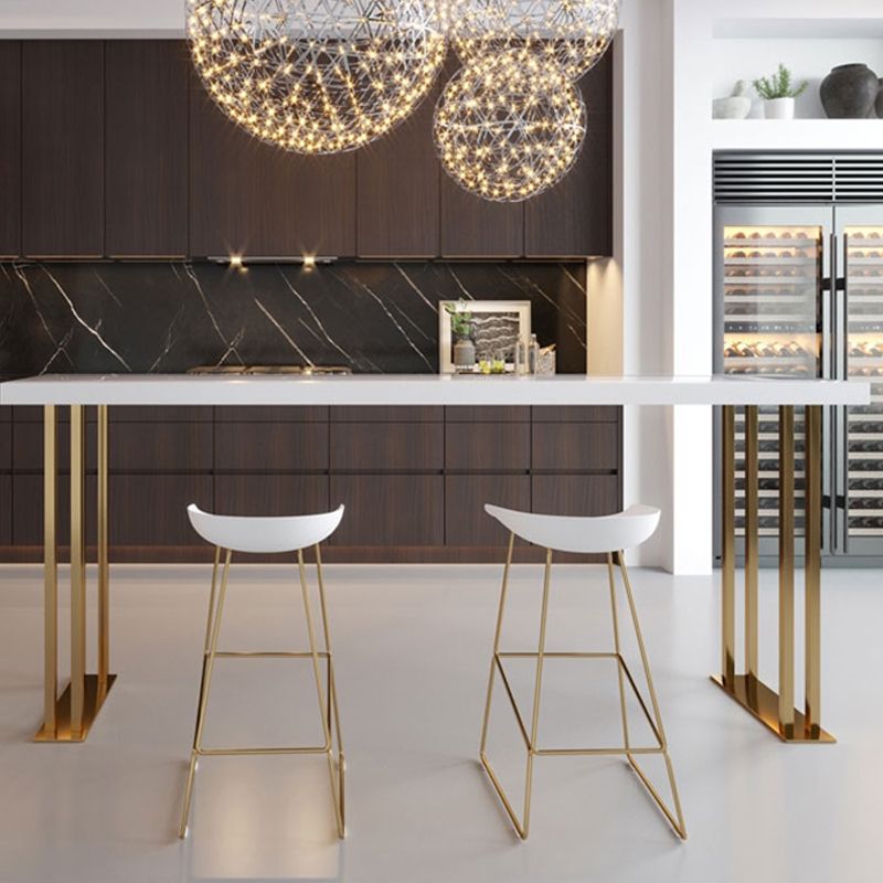 White Wood Table Rectangle Contemporary with Metal Base Cocktail Table with Base