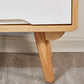 Mesa de centro individual rectangular de madera maciza contemporánea con estante de almacenamiento